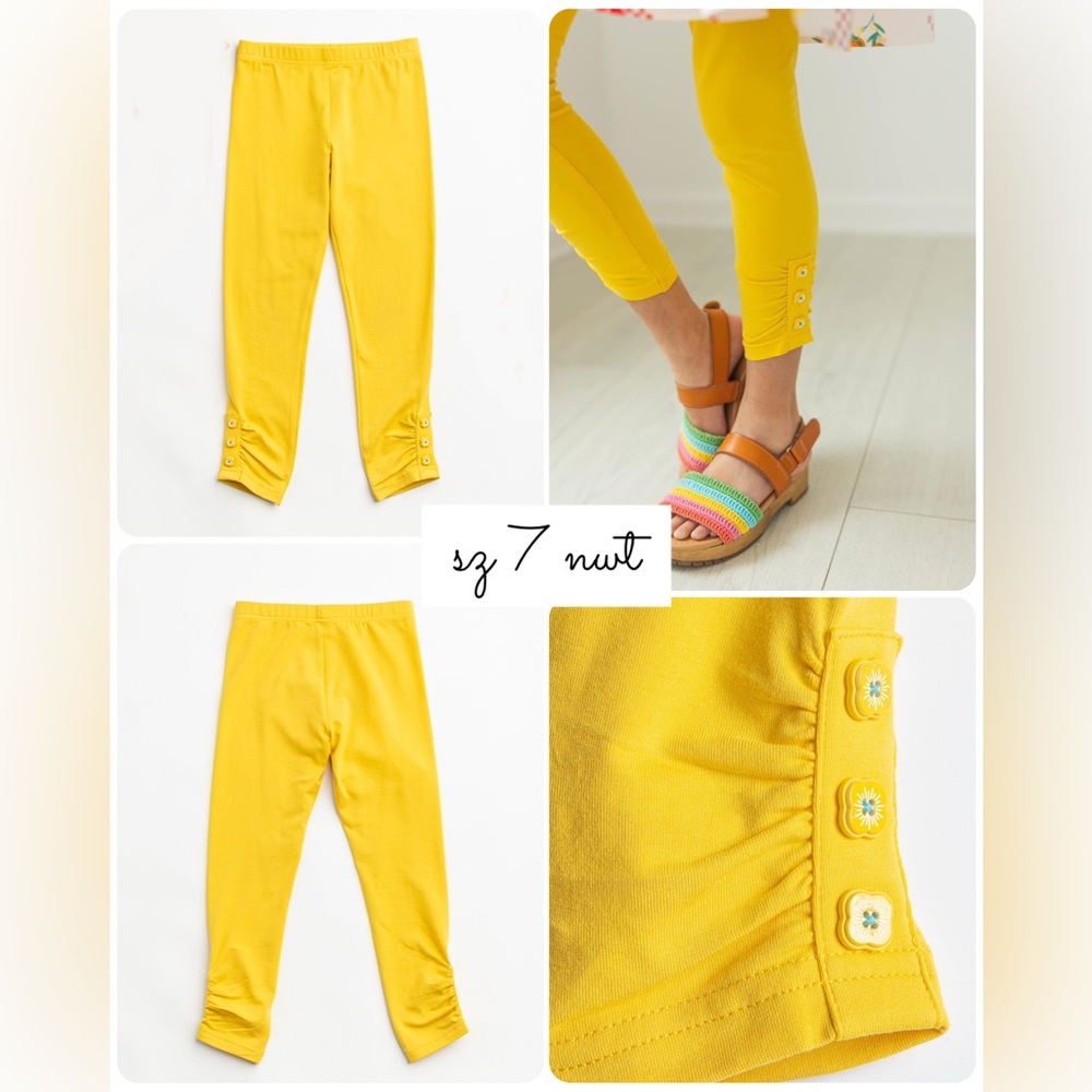 Sz 7 Finding Foxtale Yellow Lemon Leggings NWT like Wildflowers Matilda Jane